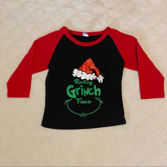Other - “Resting Grinch face” baby baseball style tee. Cute for Christmas